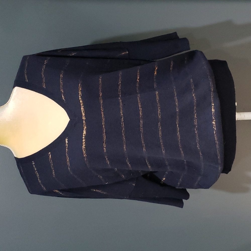 GAP Striped V-Neck Dolman Short Sleeve Sweater Size XL